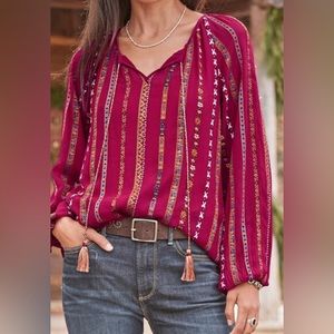 Treasurable Tunic Blouse Red